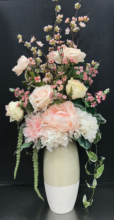 pink floral arrangements artificial